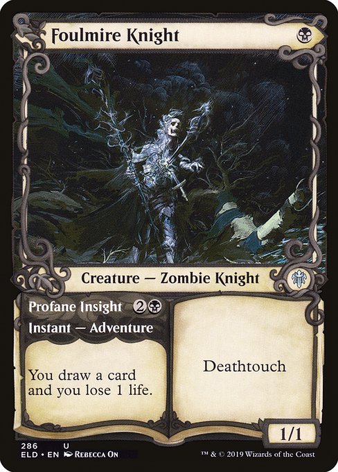 Throne of Eldraine - 286 - Foulmire Knight // Profane Insight - Uncommon - B - Non-foil