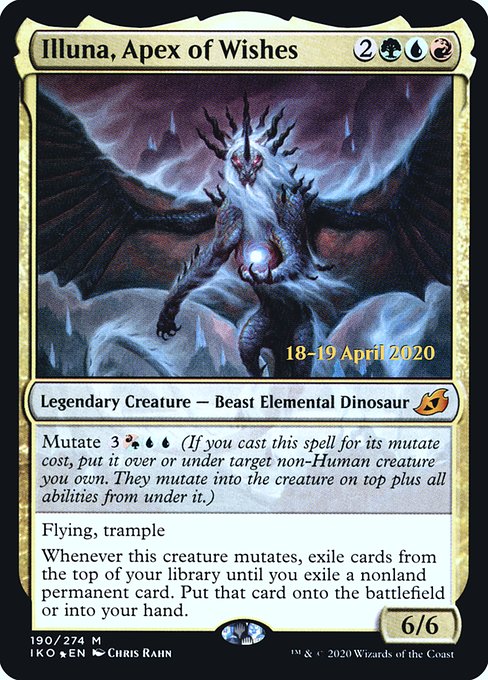 Ikoria: Lair of Behemoths Promos - 190s - Illuna, Apex of Wishes - Mythic - Multi - Foil - Datestamped Promo