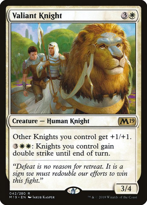Core Set 2019 - 42 - Valiant Knight - Rare - W - Non-foil