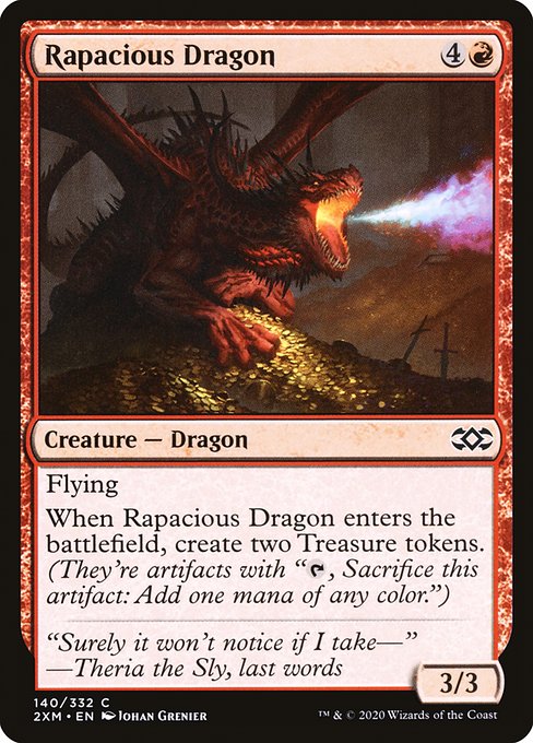 Double Masters - 140 - Rapacious Dragon - Common - R - Foil