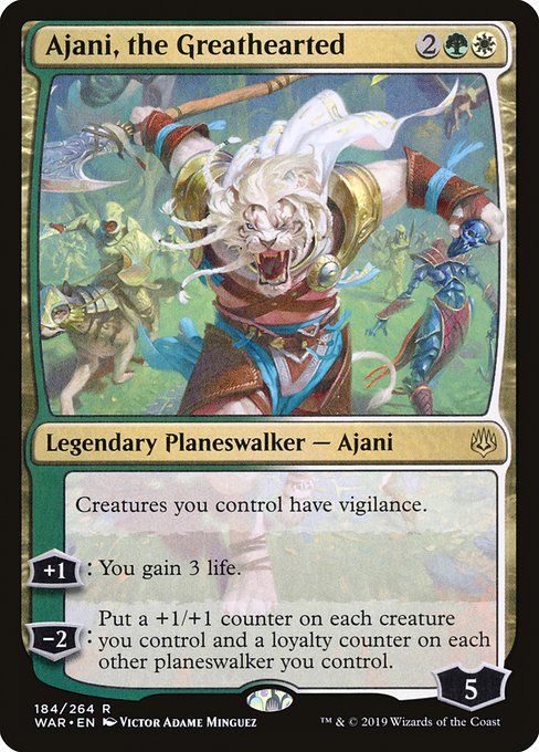 War of the Spark - 184 - Ajani, the Greathearted - Rare - WG - Non-foil