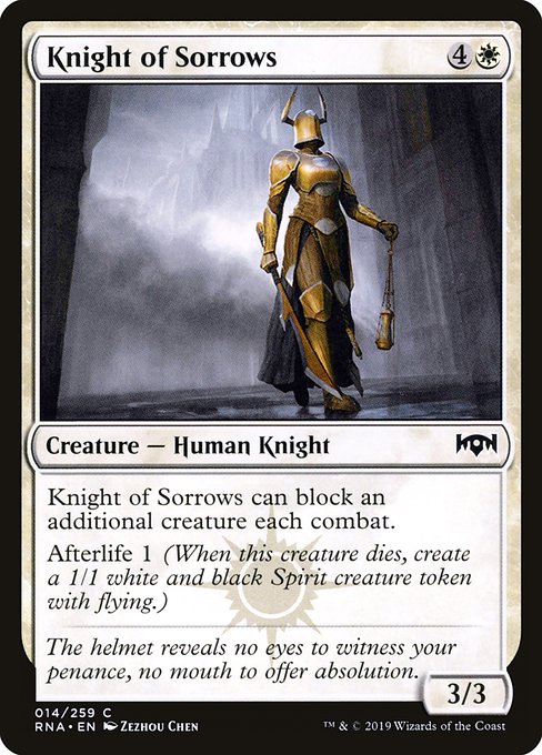 Ravnica Allegiance - 14 - Knight of Sorrows - Common - W - Non-foil