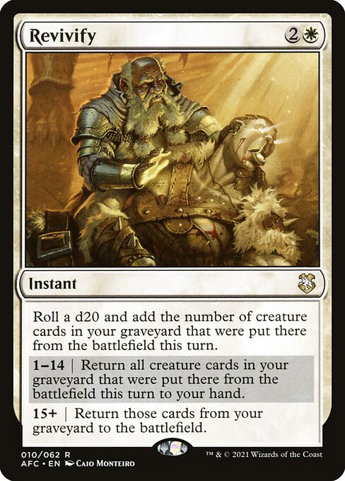 Forgotten Realms Commander - 10 - Revivify - Rare - W - Non-foil