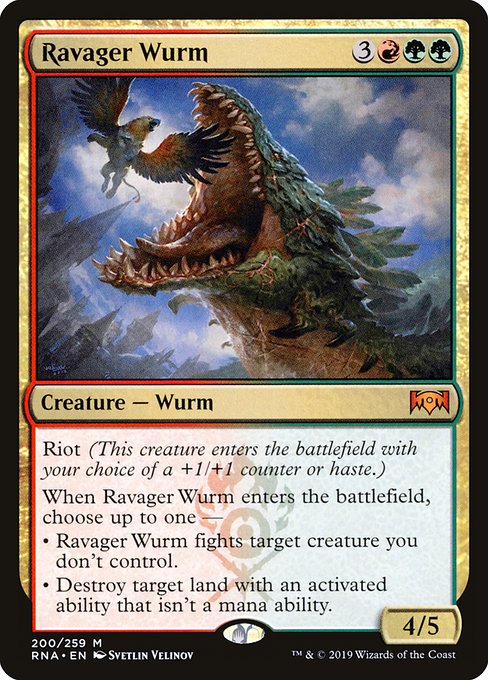 Ravnica Allegiance - 200 - Ravager Wurm - Mythic - RG - Foil