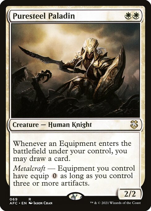 Forgotten Realms Commander - 69 - Puresteel Paladin - Rare - W - Non-foil