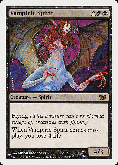 Eighth Edition - 170 - Vampiric Spirit - Rare - B - Non-foil