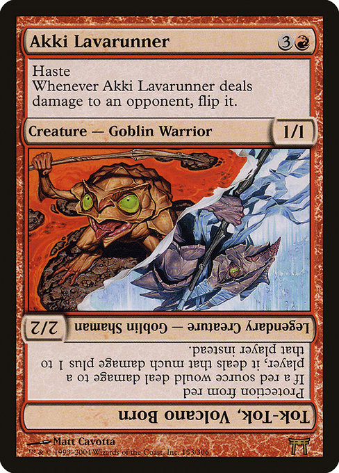 Champions of Kamigawa - 153 - Akki Lavarunner // Tok-Tok, Volcano Born - Rare - R - Non-foil