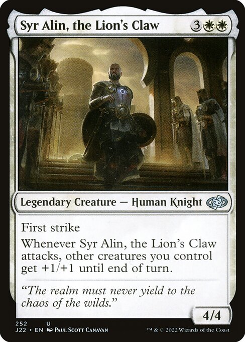 Jumpstart 2022 - 252 - Syr Alin, the Lion's Claw - Uncommon - W - Non-foil
