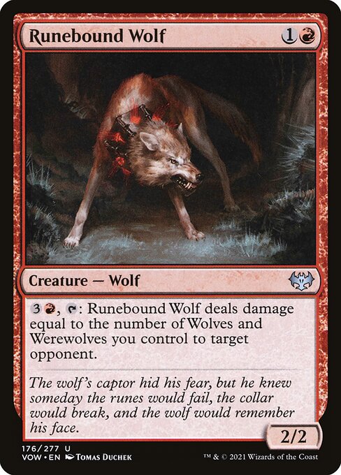 Innistrad: Crimson Vow - 176 - Runebound Wolf - Uncommon - R - Non-foil