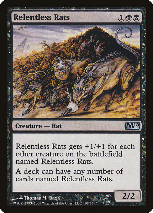 Magic 2010 - 108 - Relentless Rats - Uncommon - B - Non-foil