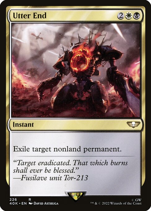 Warhammer 40,000 Commander - 226 - Utter End - Rare - WB - Non-foil
