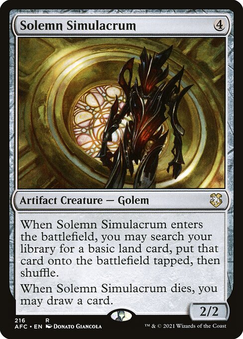 Forgotten Realms Commander - 216 - Solemn Simulacrum - Rare - C - Non-foil