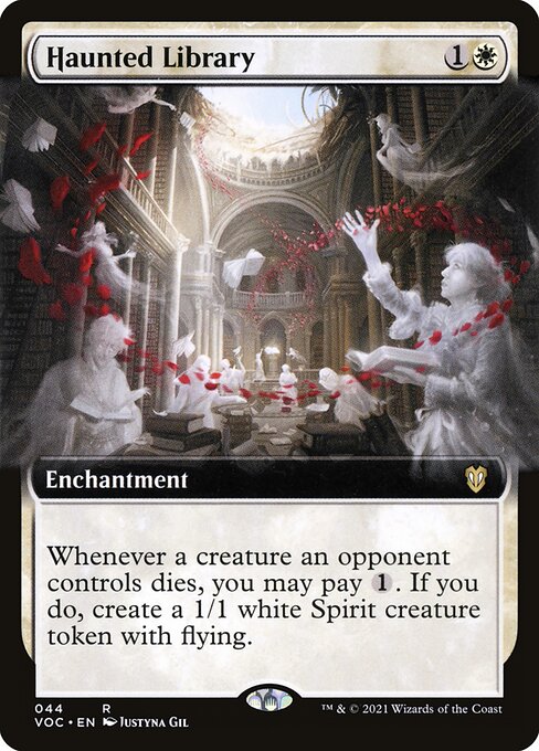 Crimson Vow Commander - 44 - Haunted Library - Rare - W - Non-foil