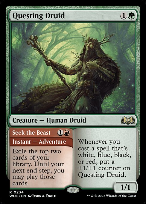 Wilds of Eldraine - 234 - Questing Druid // Seek the Beast - Rare - G - Non-foil