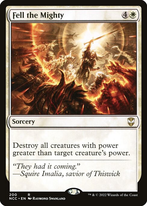 New Capenna Commander - 200 - Fell the Mighty - Rare - W - Non-foil