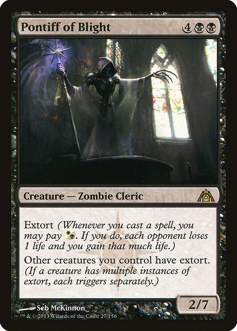 Dragon's Maze - 27 - Pontiff of Blight - Rare - B - Non-foil