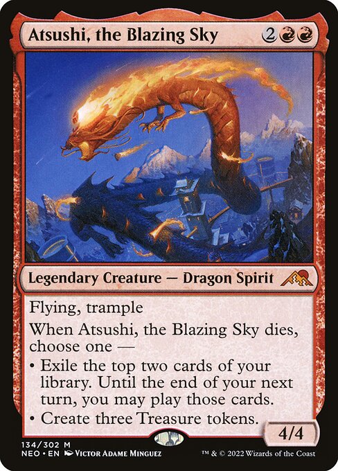 Kamigawa: Neon Dynasty - 134 - Atsushi, the Blazing Sky - Mythic - R - Foil