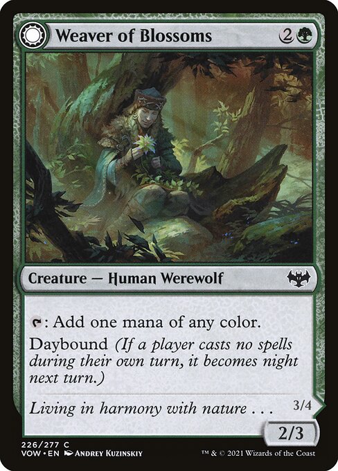 Innistrad: Crimson Vow - 226 - Weaver of Blossoms // Blossom-Clad Werewolf - Common - C - Non-foil