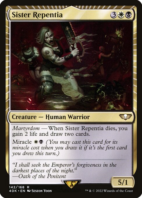Warhammer 40,000 Commander - 142 - Sister Repentia - Rare - WB - Non-foil