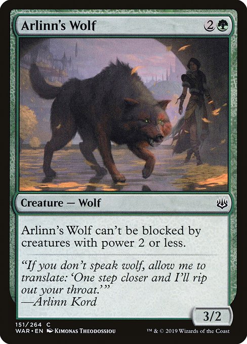 War of the Spark - 151 - Arlinn's Wolf - Common - G - Non-foil