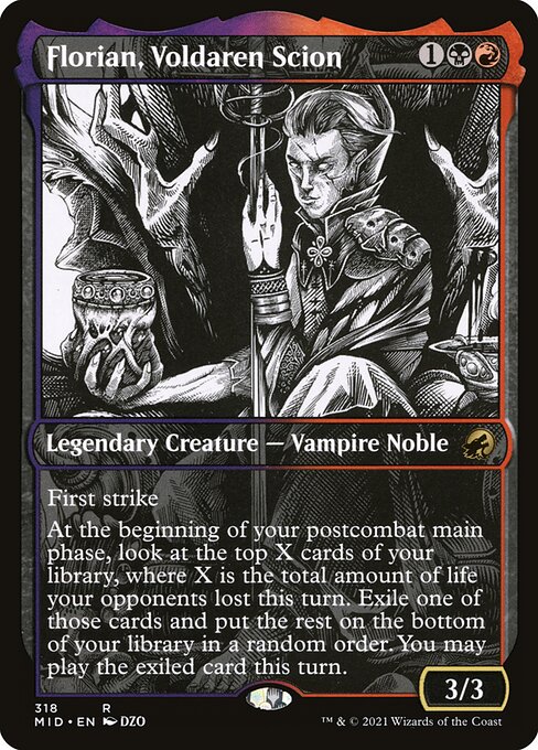 Innistrad: Midnight Hunt - 318 - Florian, Voldaren Scion - Rare - BR - Foil