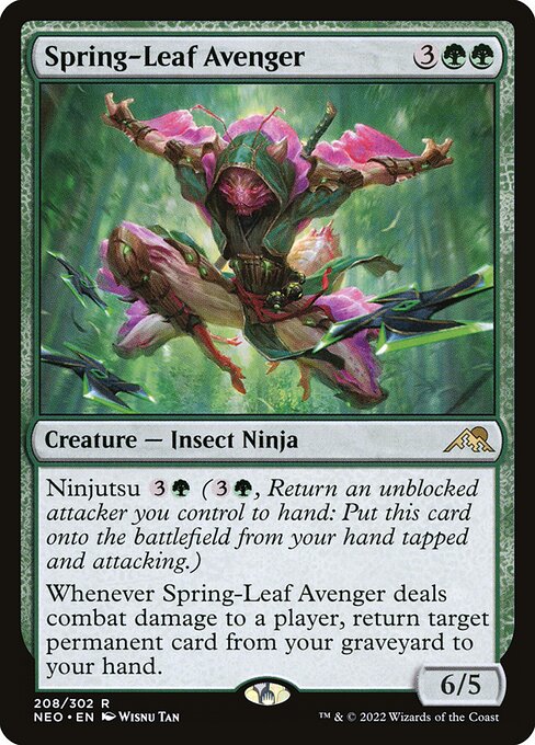 Kamigawa: Neon Dynasty - 208 - Spring-Leaf Avenger - Rare - G - Foil