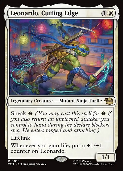 Teenage Mutant Ninja Turtles - 15 - Leonardo, Cutting Edge - Rare - W - Non-foil