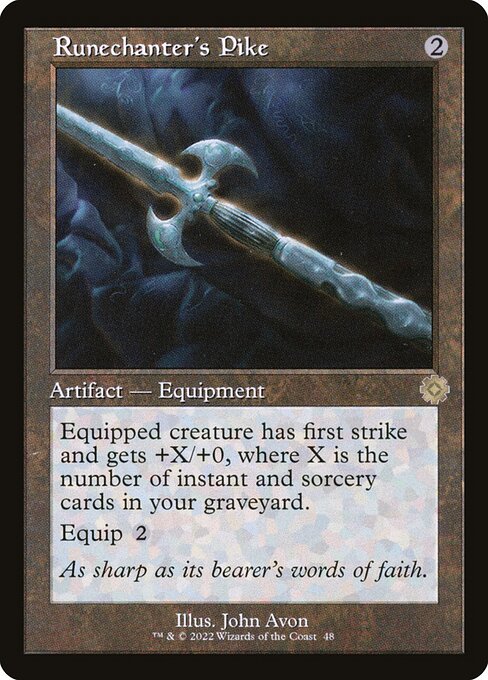 The Brothers' War Retro Artifacts - 48 - Runechanter's Pike - Rare - C - Foil