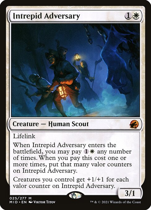 Innistrad: Midnight Hunt - 25 - Intrepid Adversary - Mythic - W - Non-foil