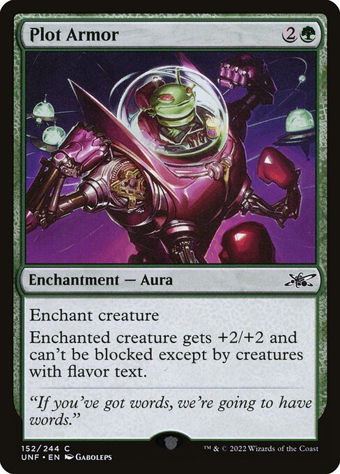 Unfinity - 152 - Plot Armor - Common - G - Foil