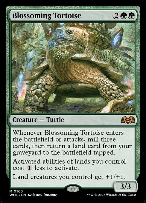 Wilds of Eldraine - 163 - Blossoming Tortoise - Mythic - G - Non-foil