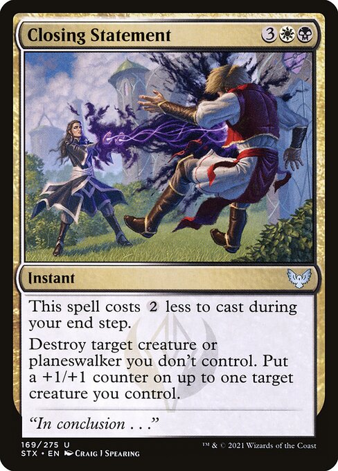Strixhaven: School of Mages - 169 - Closing Statement - Uncommon - WB - Non-foil