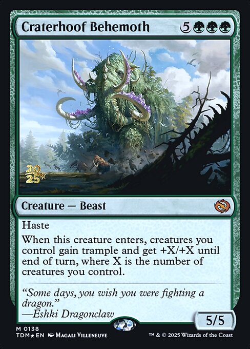 Tarkir: Dragonstorm Promos - 138s - Craterhoof Behemoth - Mythic - G - Foil - Datestamped Promo