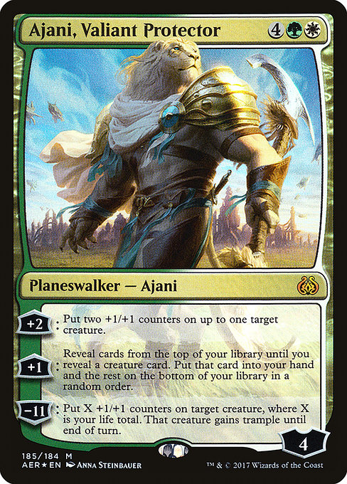 Aether Revolt - 185 - Ajani, Valiant Protector - Mythic - WG - Foil