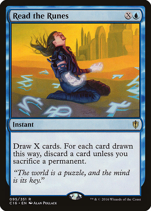 Commander 2016 - 95 - Read the Runes - Rare - U - Non-foil