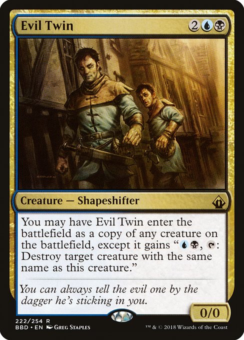 Battlebond - 222 - Evil Twin - Rare - UB - Non-foil
