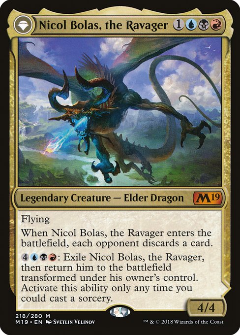 Core Set 2019 - 218 - Nicol Bolas, the Ravager // Nicol Bolas, the Arisen - Mythic - C - Foil