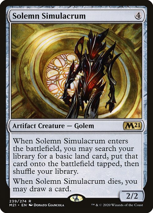 Core Set 2021 - 239 - Solemn Simulacrum - Rare - C - Foil