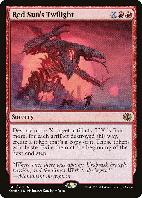 Phyrexia: All Will Be One - 145 - Red Sun's Twilight - Rare - R - Foil