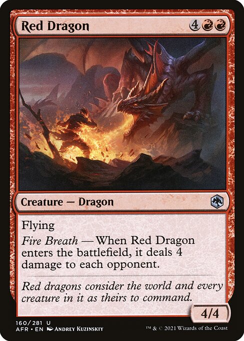 Adventures in the Forgotten Realms - 160 - Red Dragon - Uncommon - R - Non-foil