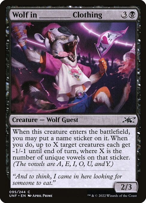 Unfinity - 95 - Wolf in _____ Clothing - Common - B - Foil