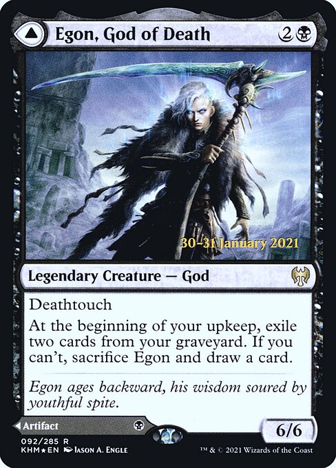 Kaldheim Promos - 92s - Egon, God of Death // Throne of Death - Rare - C - Foil - Datestamped Promo