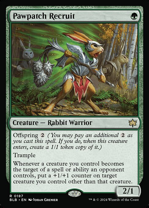 Bloomburrow - 187 - Pawpatch Recruit - Rare - G - Non-foil