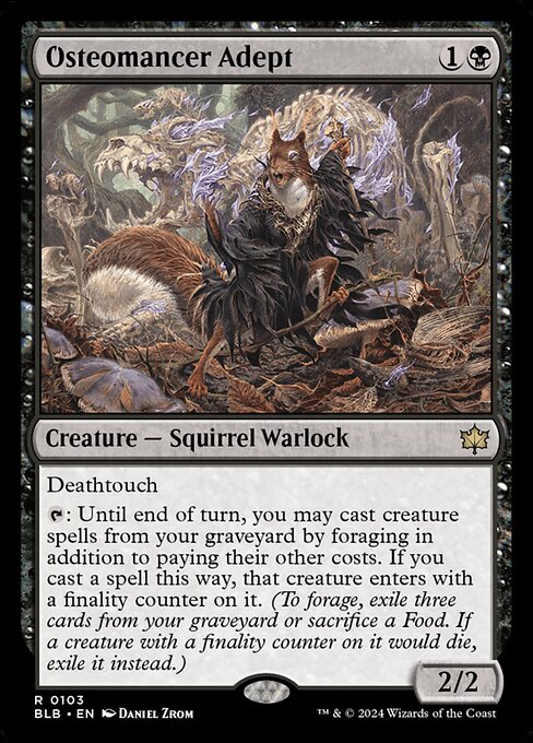 Bloomburrow - 103 - Osteomancer Adept - Rare - B - Foil