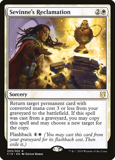 Commander 2019 - 5 - Sevinne's Reclamation - Rare - W - Non-foil
