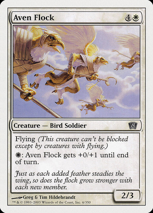 Eighth Edition - 6 - Aven Flock - Common - W - Non-foil
