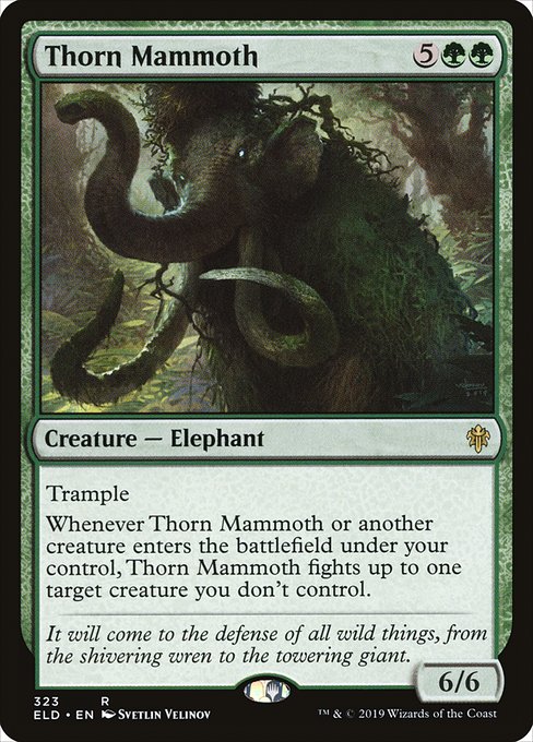 Throne of Eldraine - 323 - Thorn Mammoth - Rare - G - Non-foil