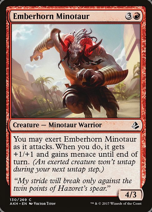 Amonkhet - 130 - Emberhorn Minotaur - Common - R - Non-foil