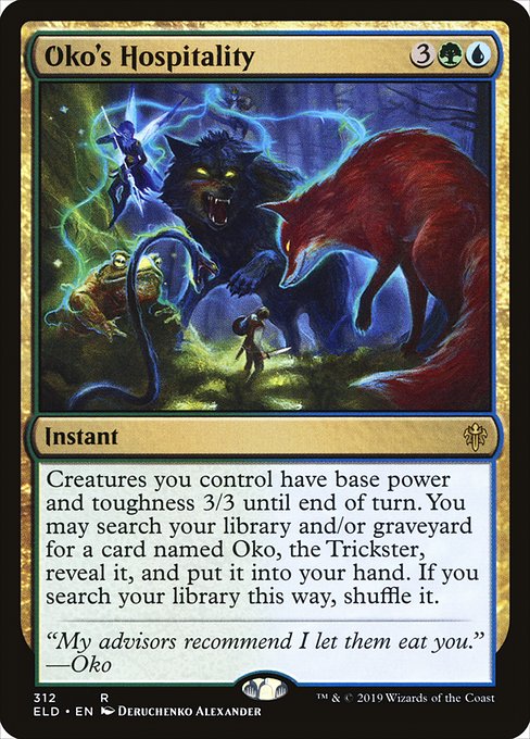 Throne of Eldraine - 312 - Oko's Hospitality - Rare - UG - Non-foil