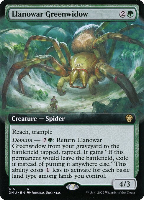Dominaria United - 415 - Llanowar Greenwidow - Rare - G - Foil